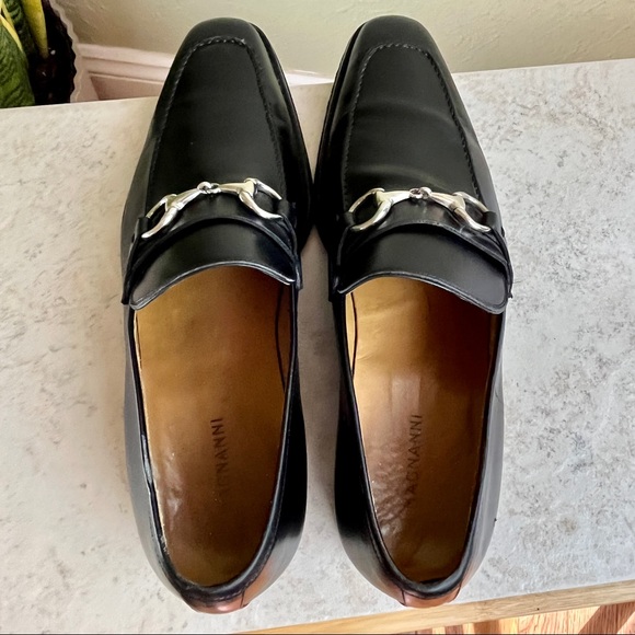 MAGNANNI Black Horse Bit Leather Loafers Dress Shoes Slip On 9 M - Picture 11 of 13